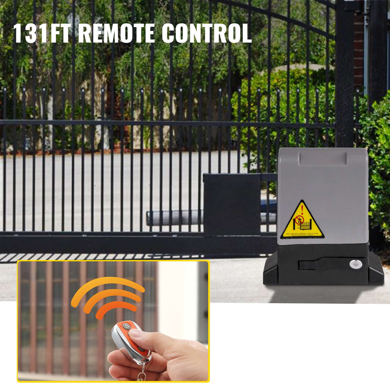 433MHz Sliding Gate Remote with 4 Buttons & 131ft Range-Orange / United States