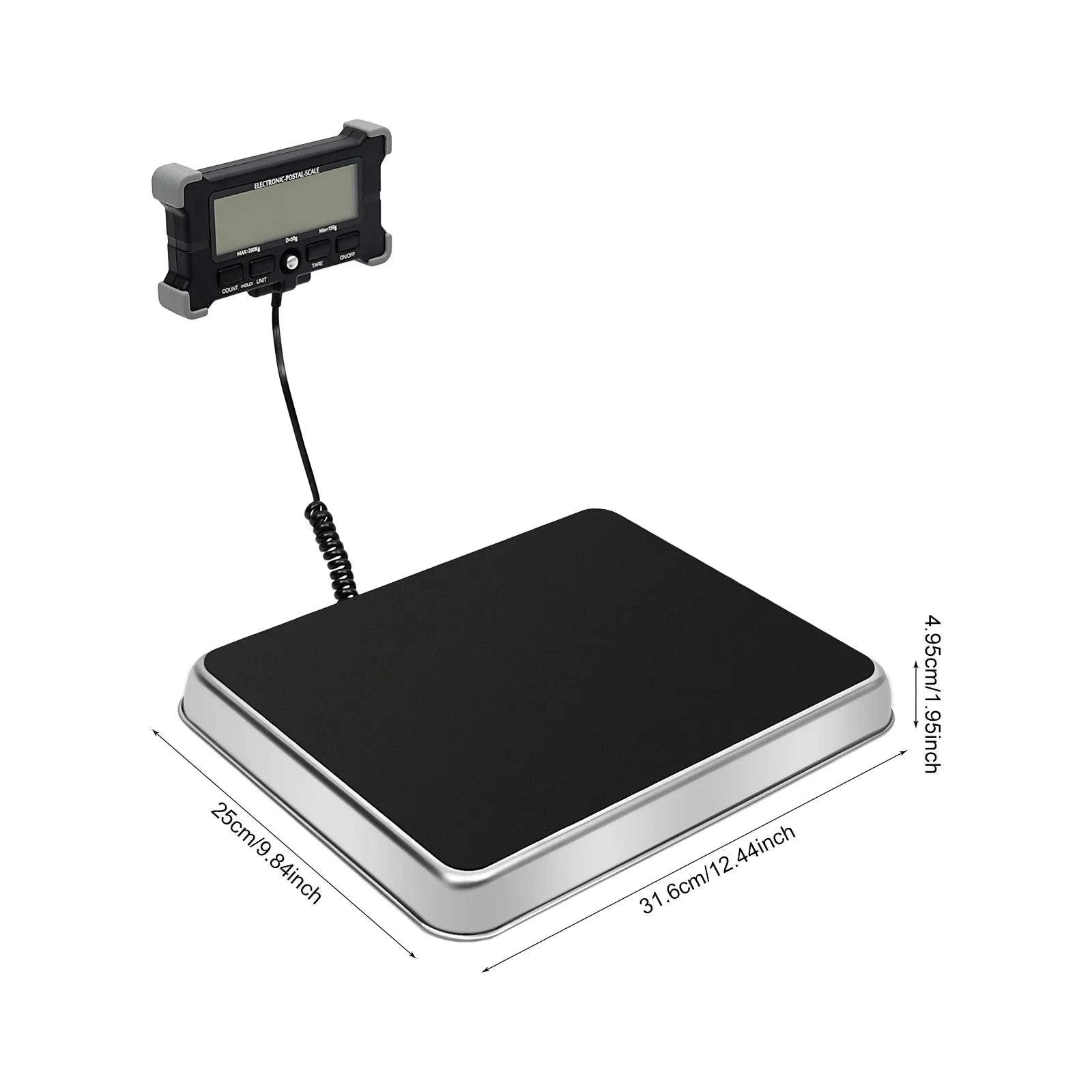 440 lb Heavy Duty Postal Package Scale with LCD Display-United States / black