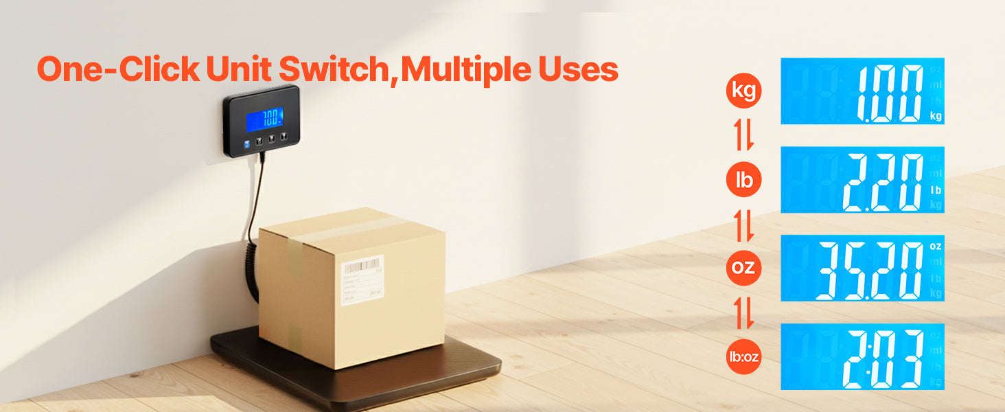 440 lbs Digital Postal Scale with Hold and Tare Function-440LBS / United States