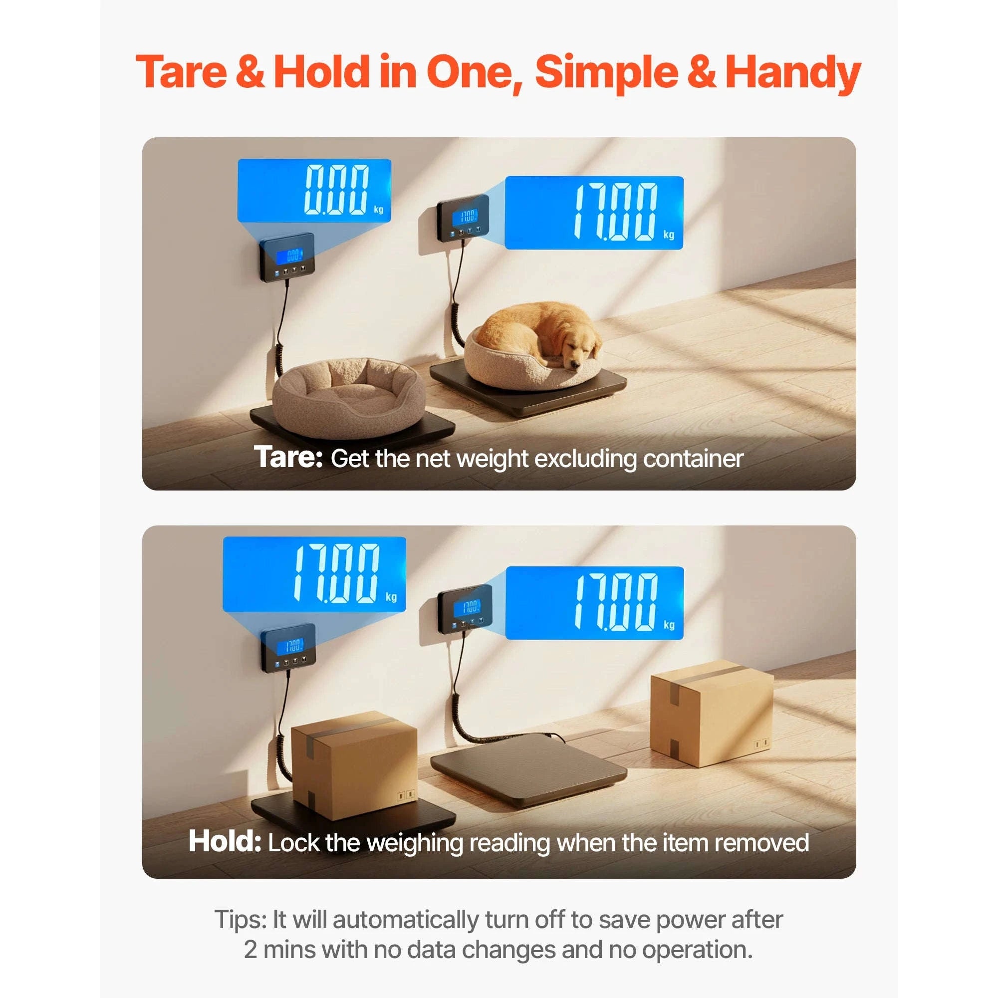 440 lbs Digital Postal Scale with Hold and Tare Function-440LBS / United States