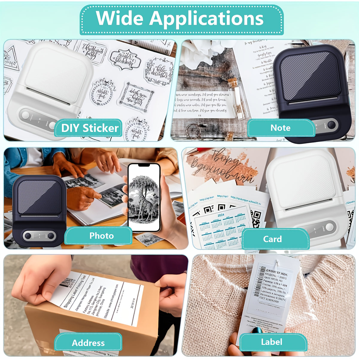 Bluetooth Thermal Label Printer and Paper Options