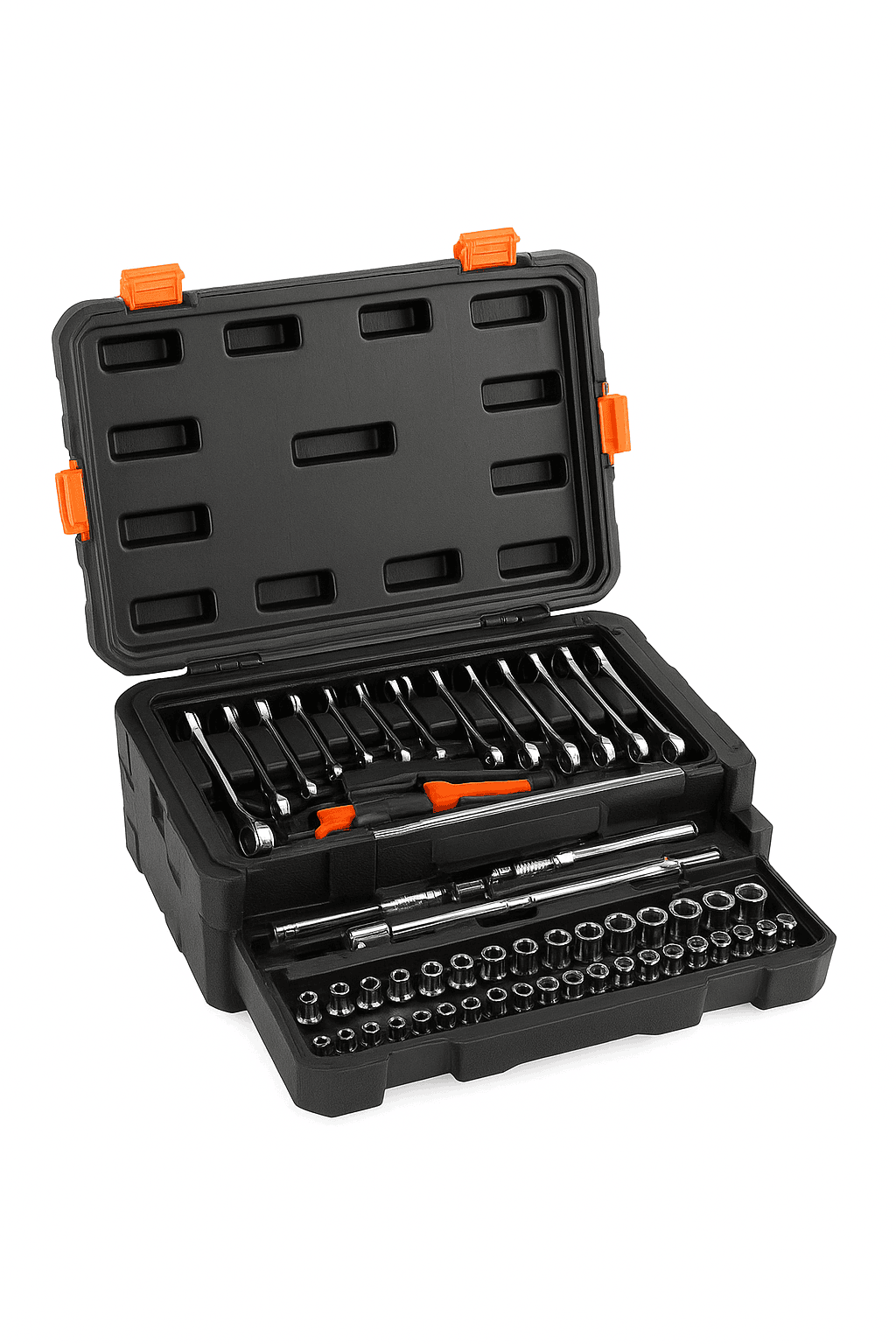 450-Piece Mechanics Tool Set and Socket Set, 1/4" 3/8" 1/2" Drive, Deep and Standard Sockets, SAE and Metric-450PCs / United States