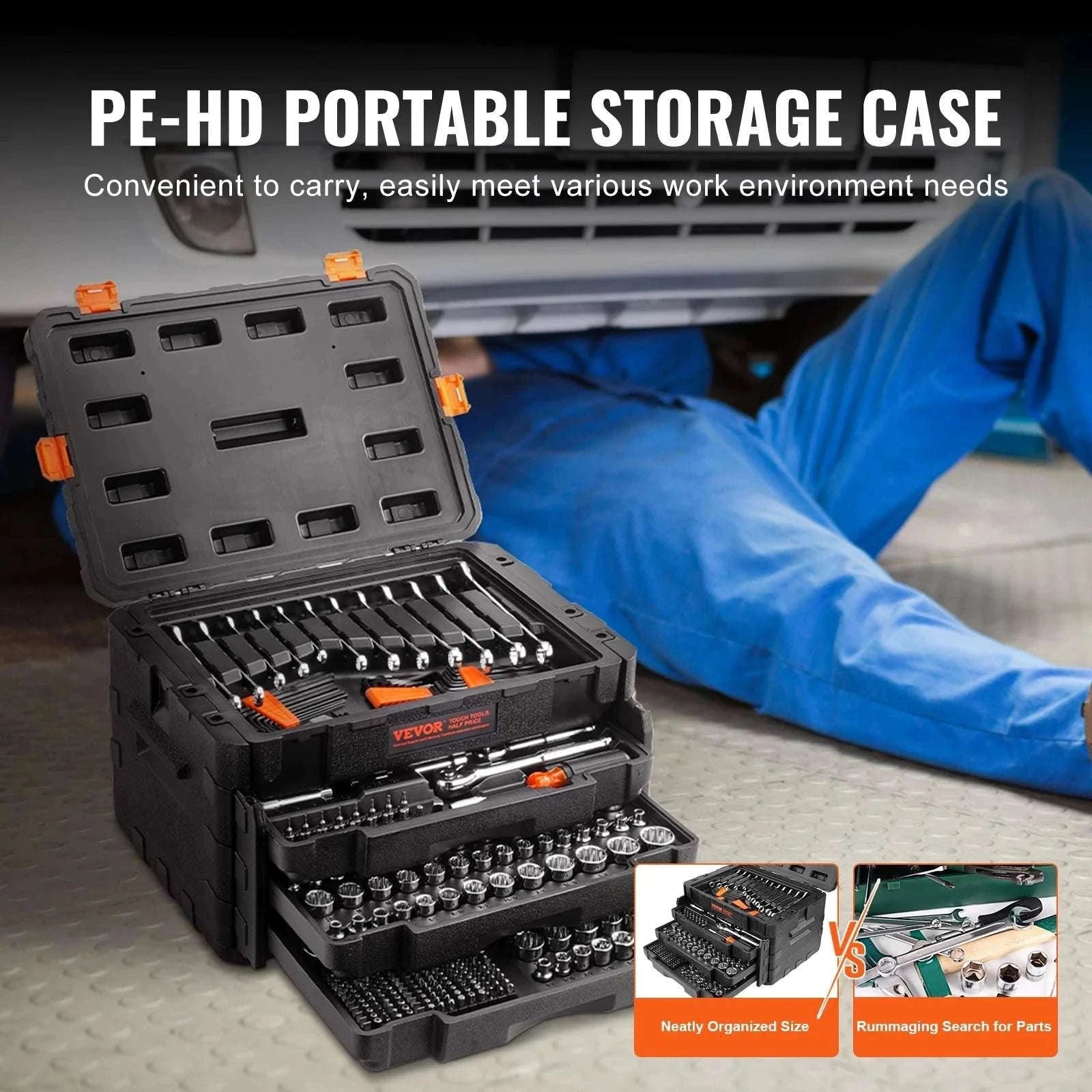 450-Piece Mechanics Tool Set SAE & Metric with Storage Case-450PCs / United States