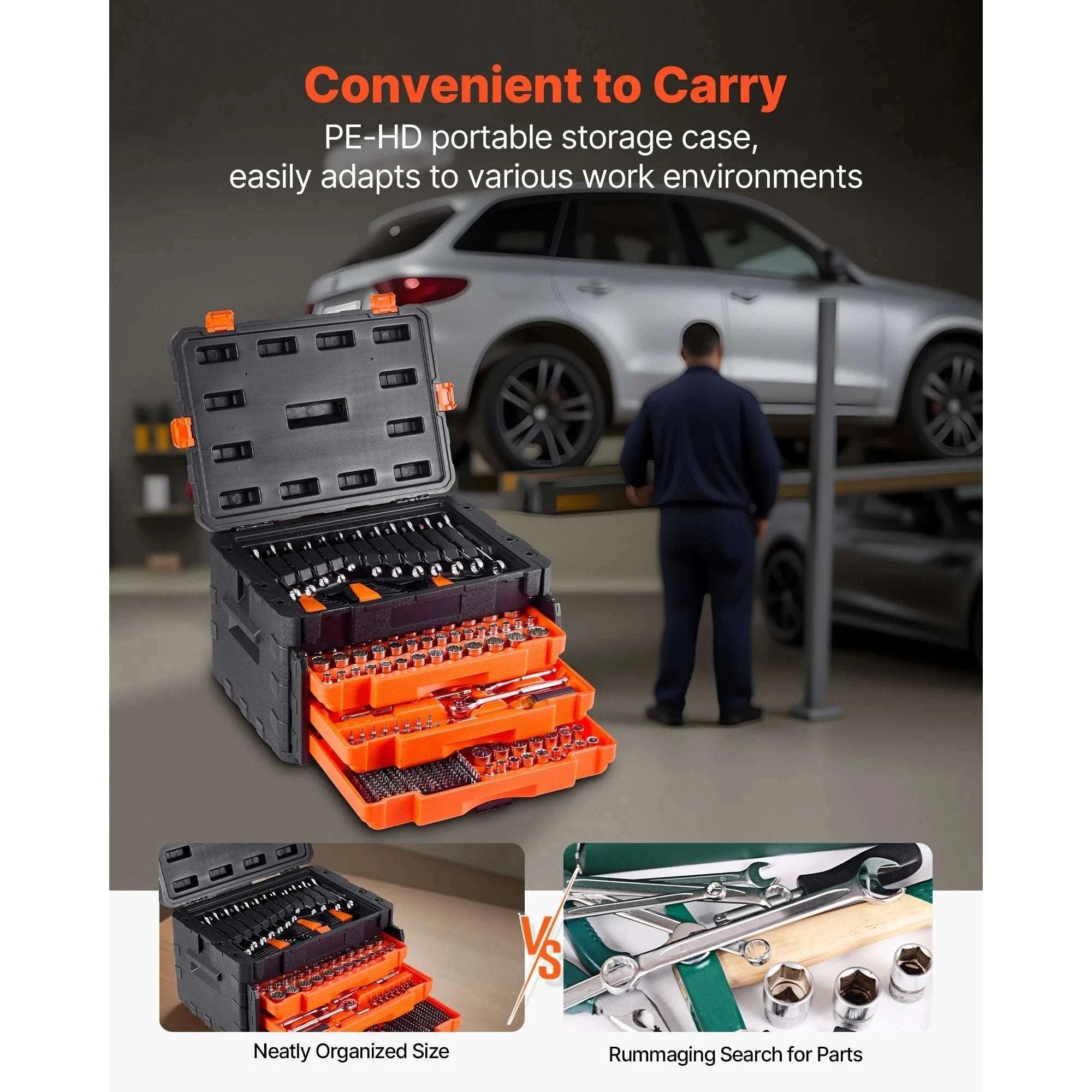 450-Piece Mechanics Tool Set with SAE & Metric Sockets Case-450PCs / United States