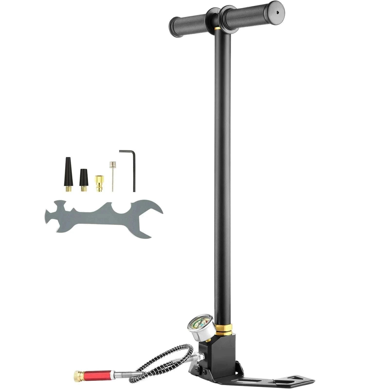 4500 PSI 3-Stage PCP Hand Pump with Gauge for Air Guns & Tires-4500 PSI Silver / United States / US