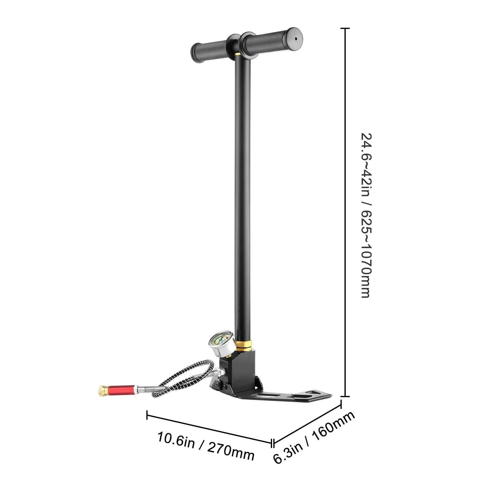 4500 PSI 3-Stage PCP Hand Pump with Gauge for Air Guns & Tires-4500 PSI Silver / United States / US