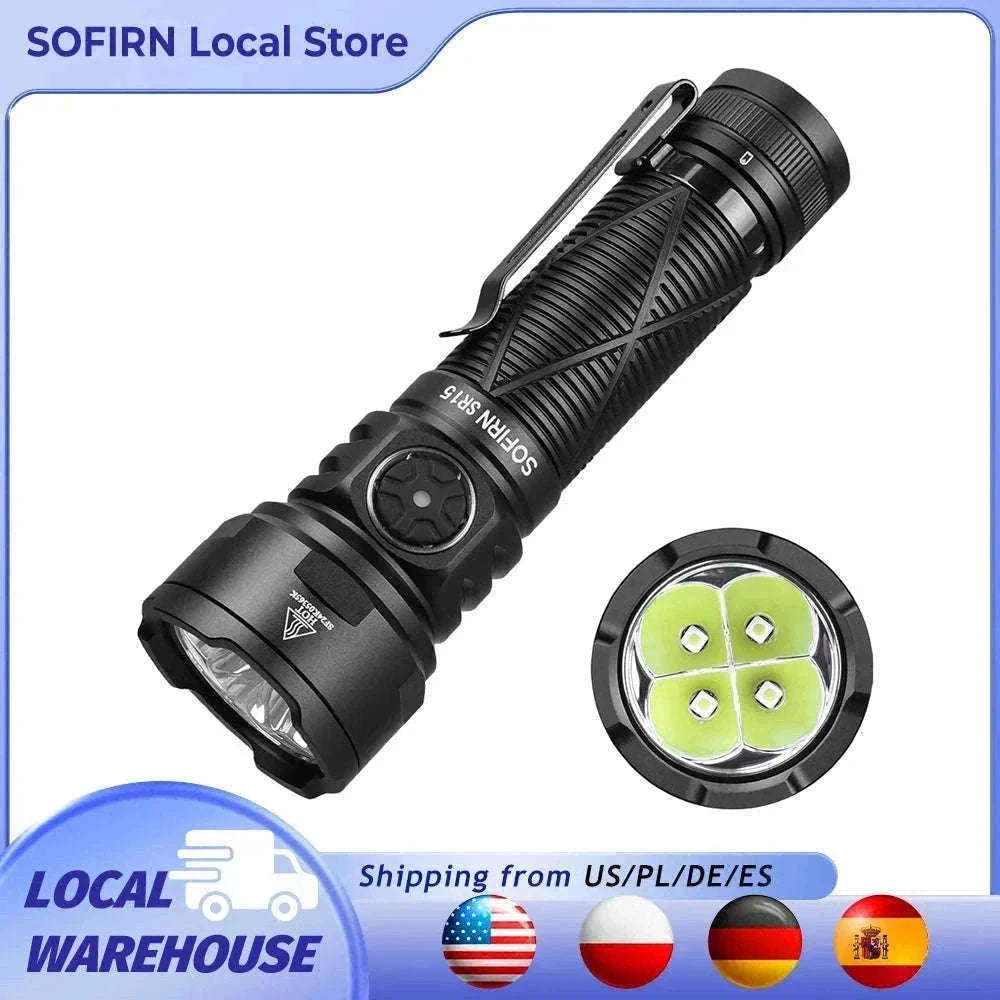 4500LM LED Flashlight USB-C Rechargeable 21700-6000-6500K / Poland