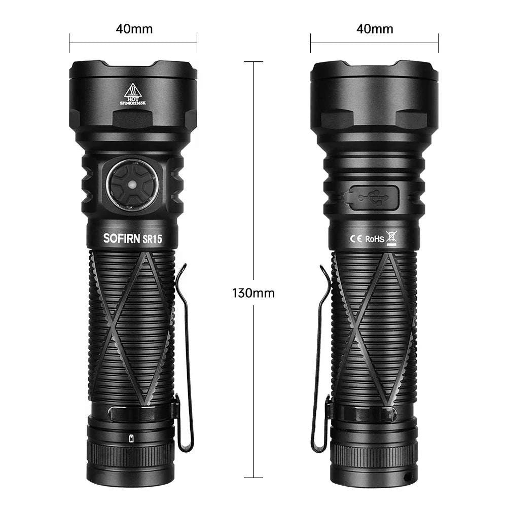 4500LM LED Flashlight USB-C Rechargeable 21700-6000-6500K / Poland