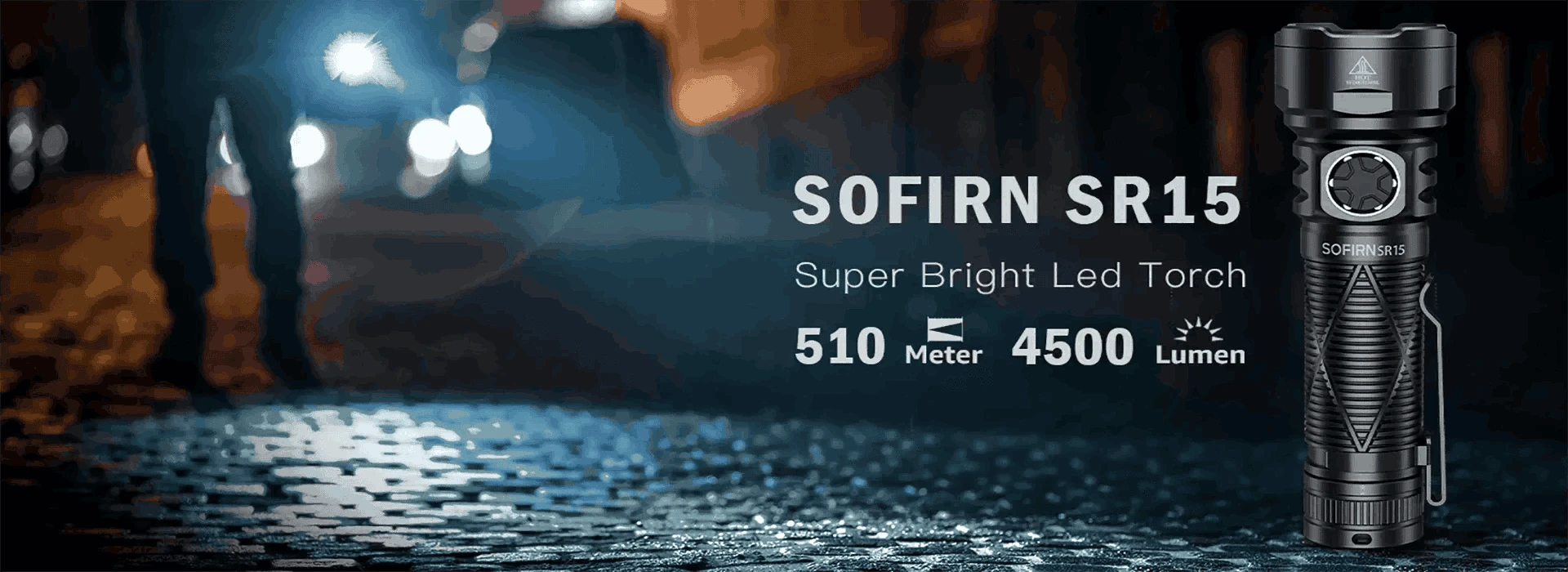 4500LM LED Flashlight USB-C Rechargeable 21700-6000-6500K / Poland
