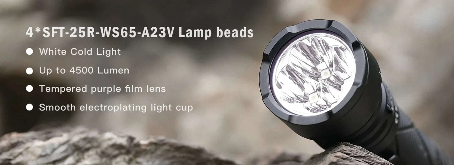 4500LM LED Flashlight USB-C Rechargeable 21700-6000-6500K / Poland