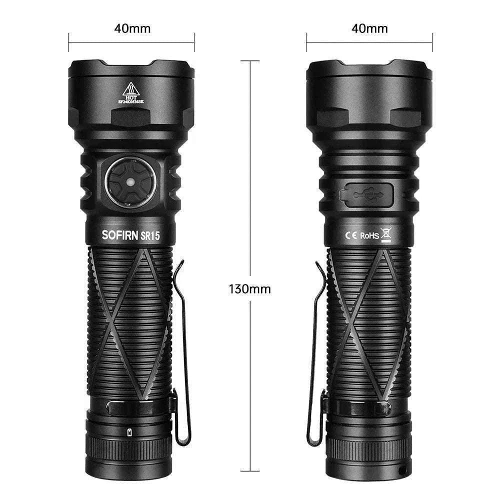 4500LM LED Flashlight USB-C Rechargeable 21700-6000-6500K / Poland