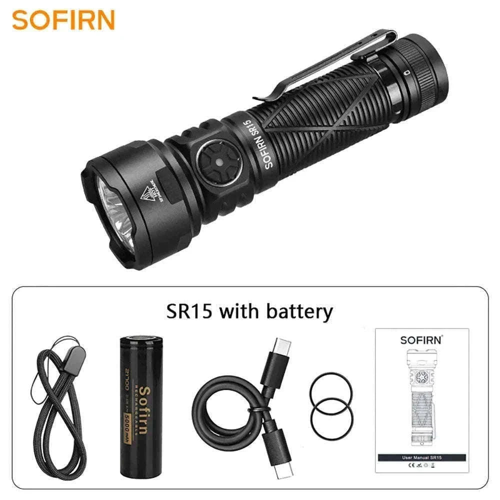 4500LM LED Flashlight USB-C Rechargeable 21700-6000-6500K / Poland