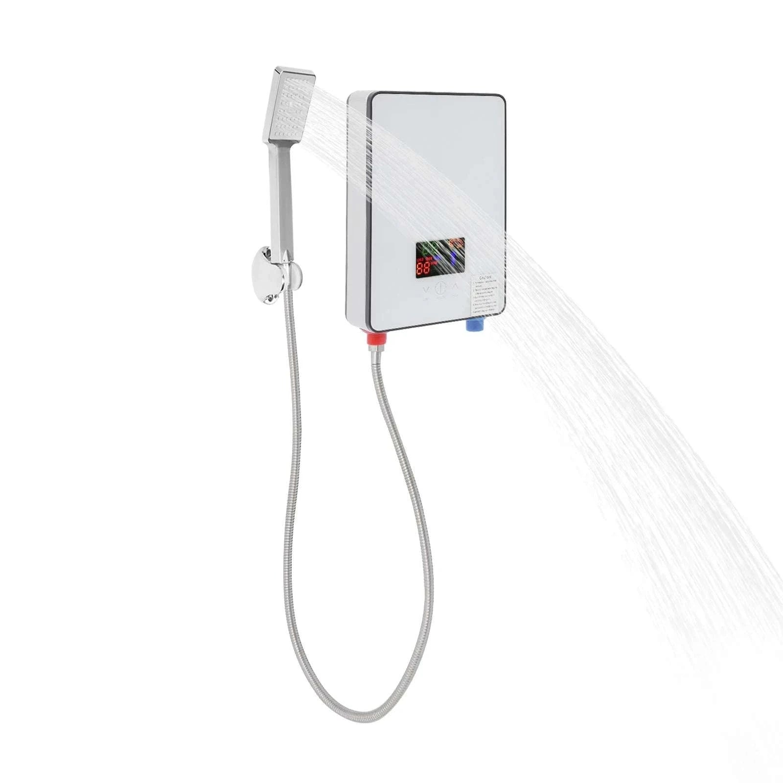 4500W Instant Electric Water Heater with LED Touch & Shower Kit-white / United States