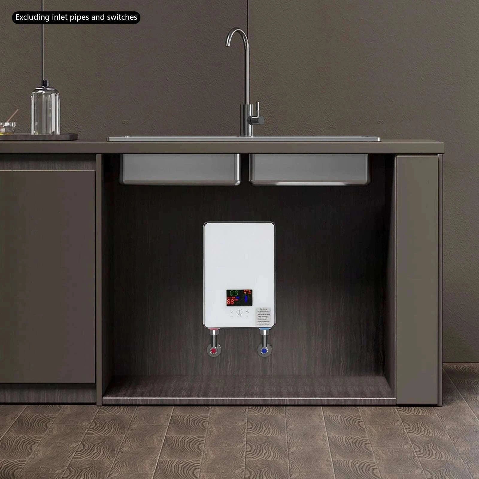 4500W Instant Electric Water Heater with LED Touch & Shower Kit-white / United States