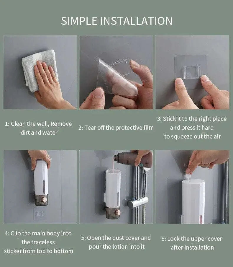 450ml Wall Mounted Soap Dispenser for Bathroom and Shower Use-Ivory