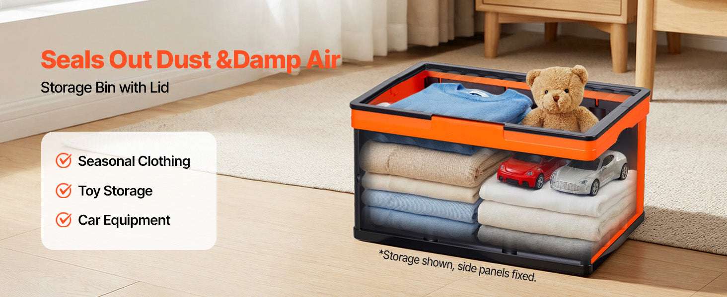 45L Collapsible Storage Bins (3 Pack) Stackable Crates with Lids-45L / United States