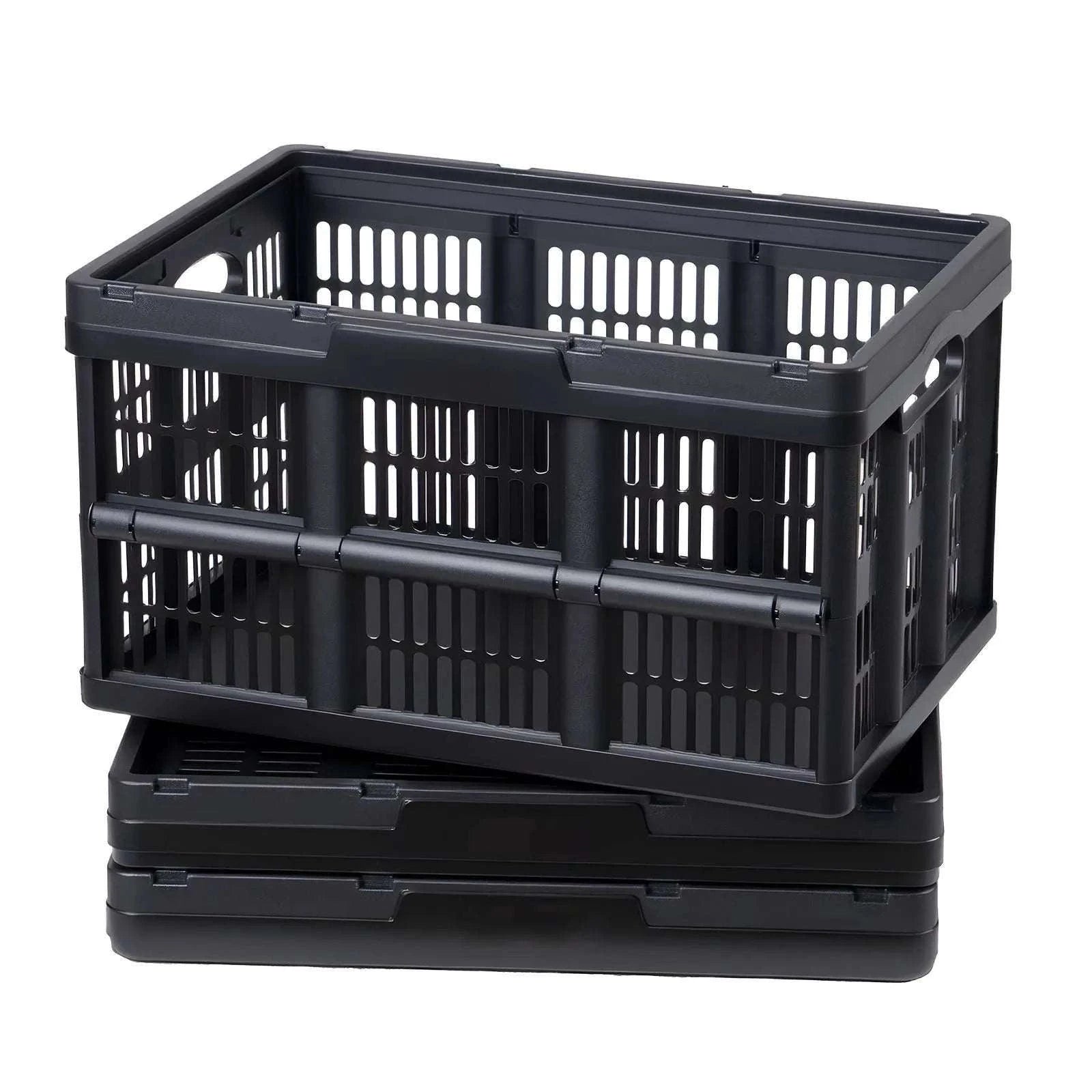 45L Collapsible Storage Bins 3-Pack Stackable Folding Crates-45L / United States