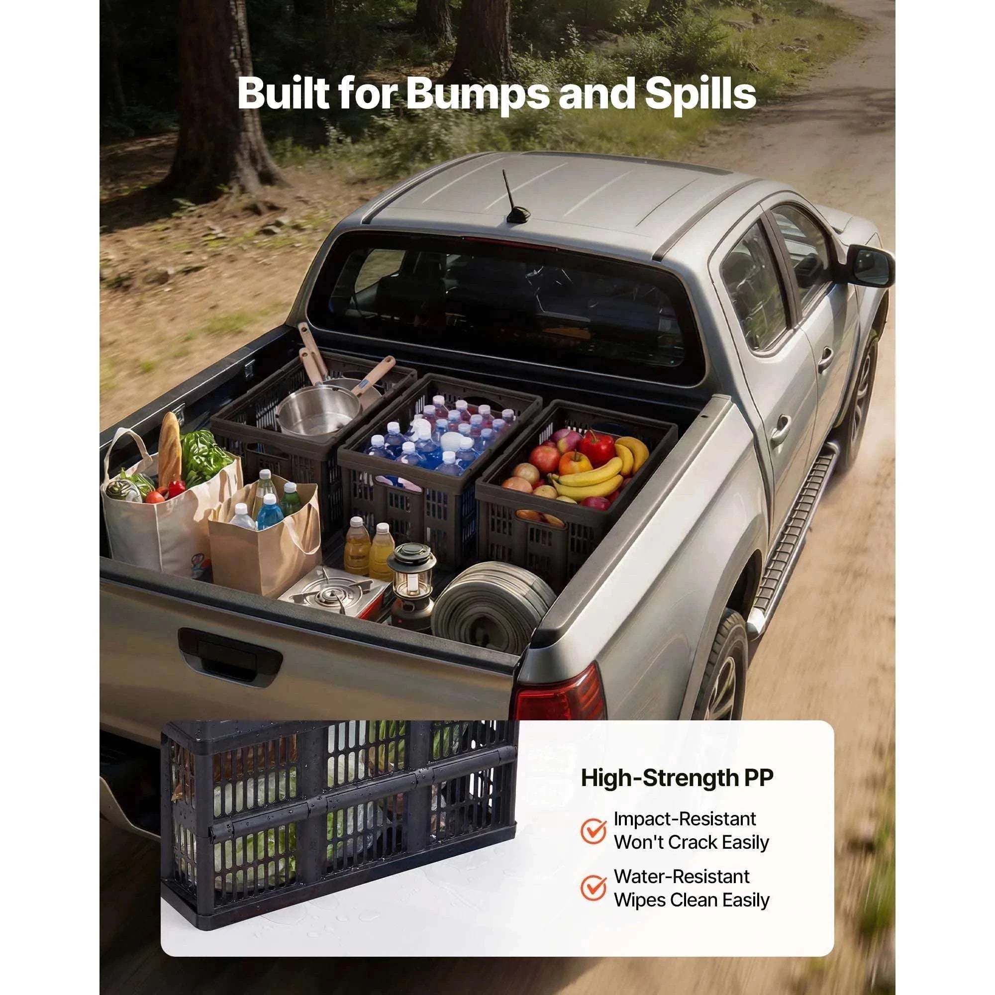 45L Collapsible Storage Bins 3-Pack Stackable Folding Crates-45L / United States