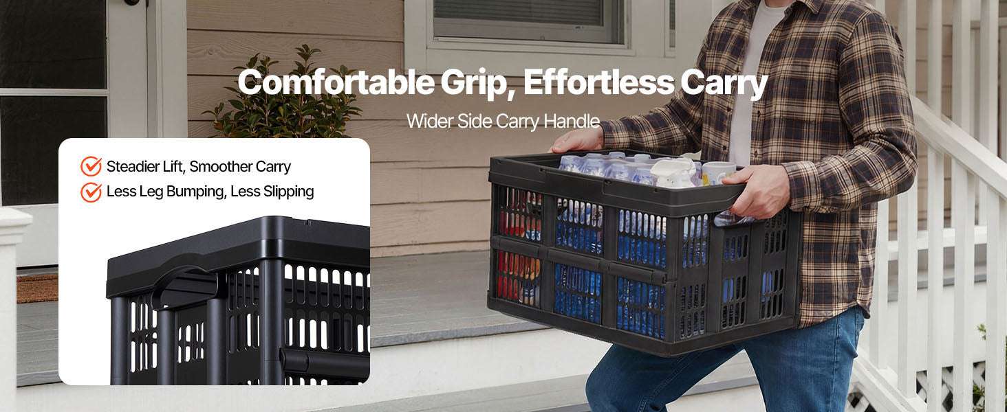 45L Collapsible Storage Bins 3-Pack Stackable Folding Crates-45L / United States