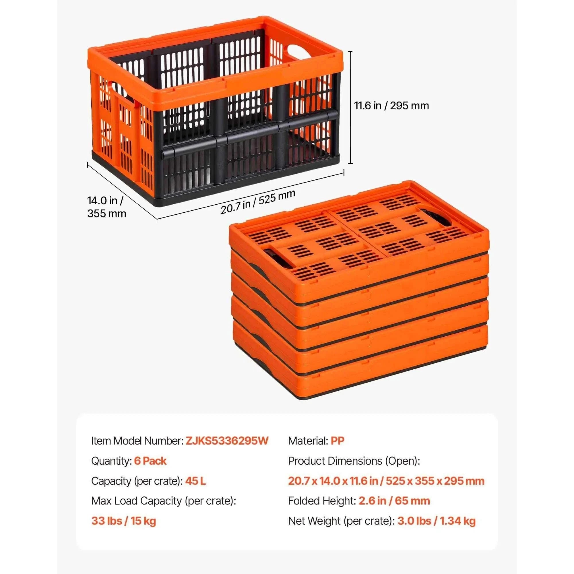 45L Collapsible Storage Bins with Handles – Stackable Folding Basket Set-3PCS / CZECH REPUBLIC
