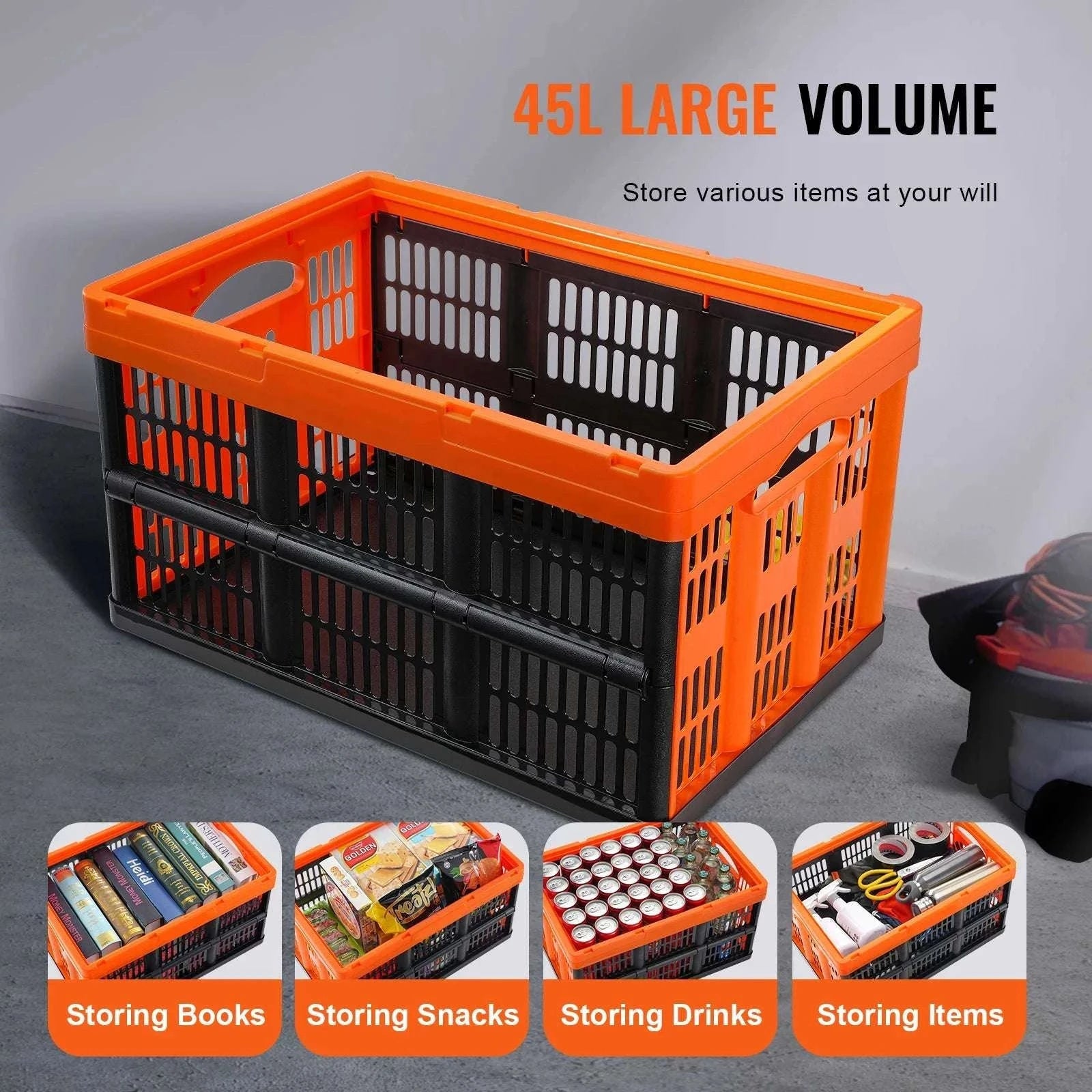45L Collapsible Storage Bins with Handles – Stackable Folding Basket Set-3PCS / CZECH REPUBLIC