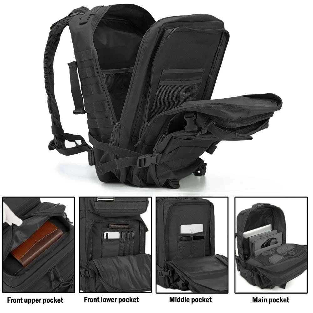 45L Large Capacity Tactical Backpack-Black / United States