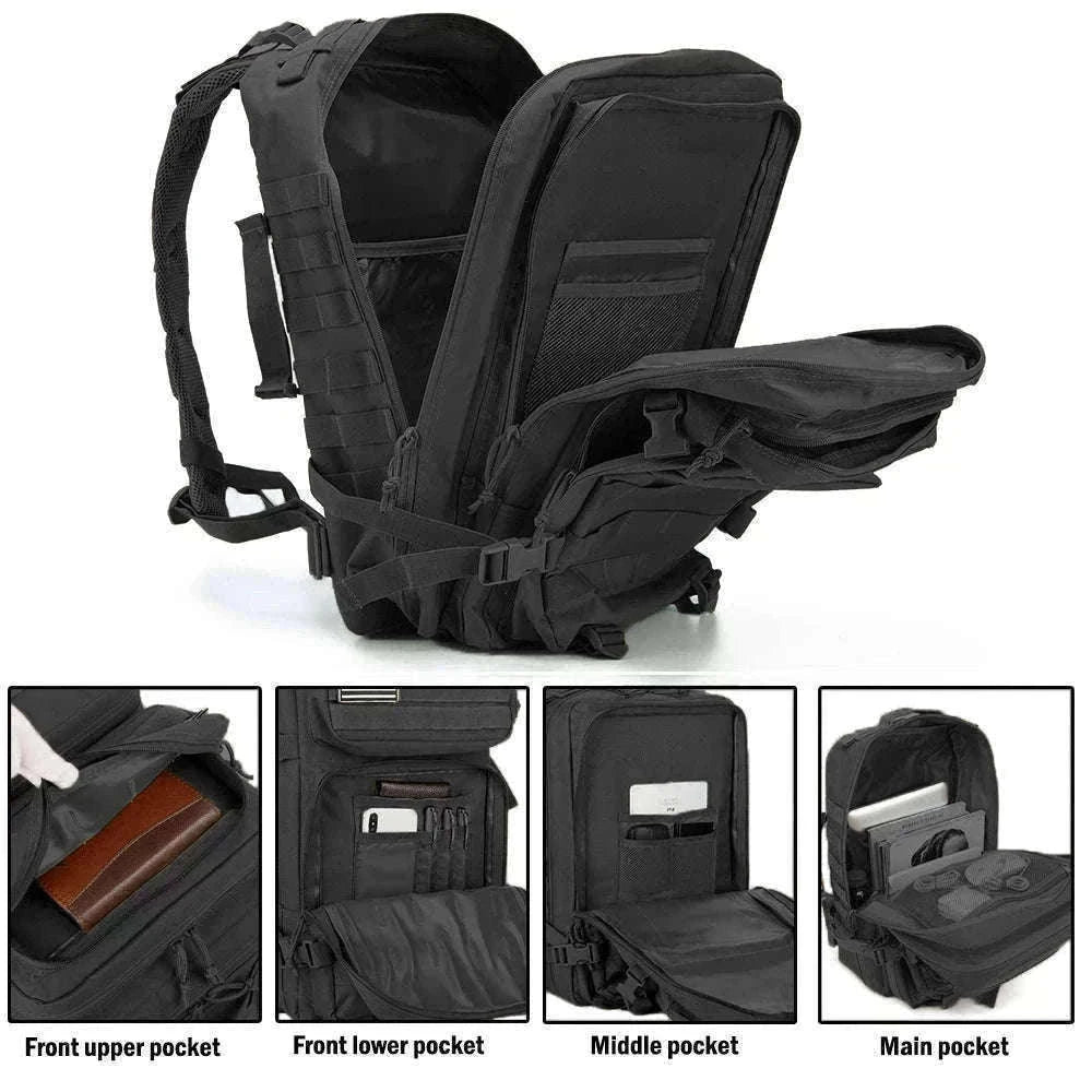 45L Large Capacity Tactical Backpack-Black / United States