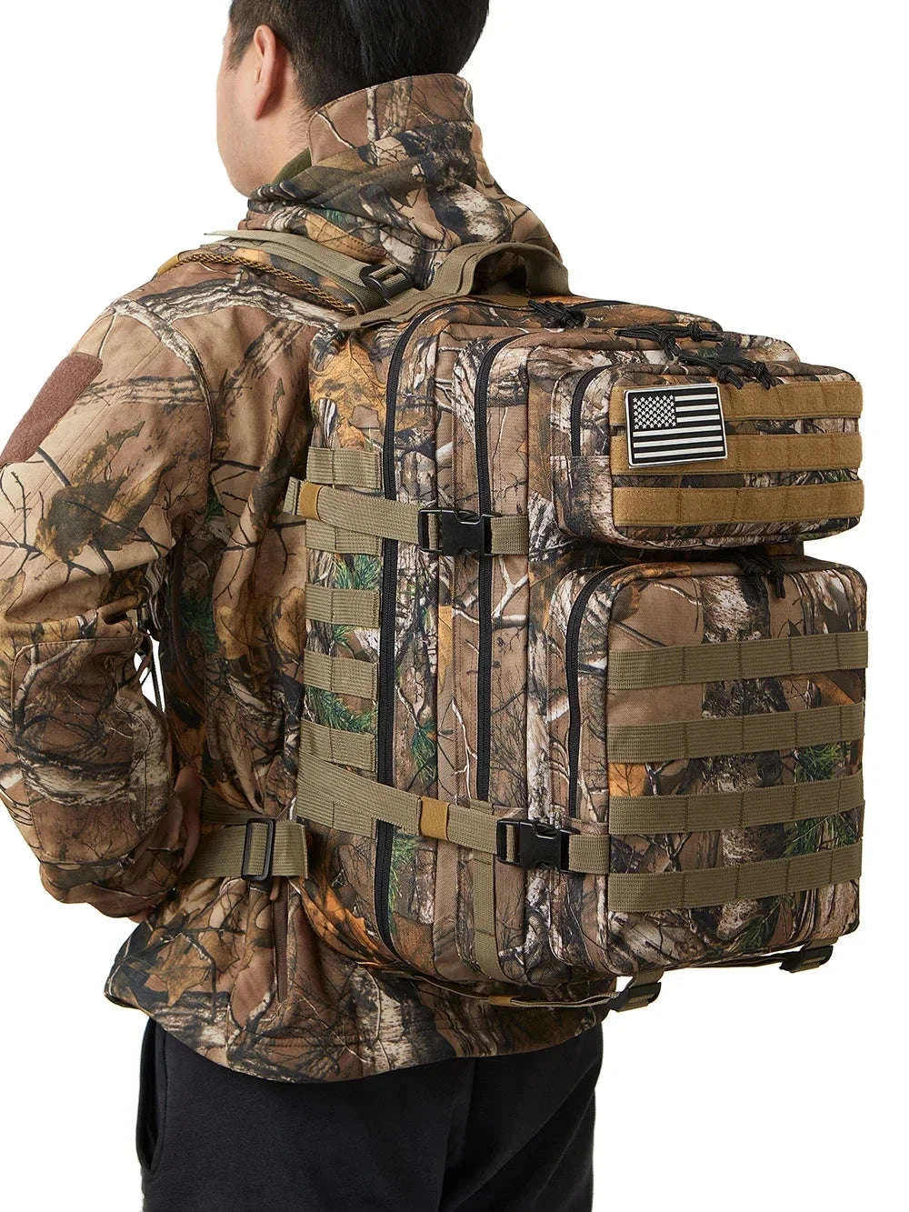 45L Tactical Backpack for Hiking, Camping and Hunting-Red / Poland