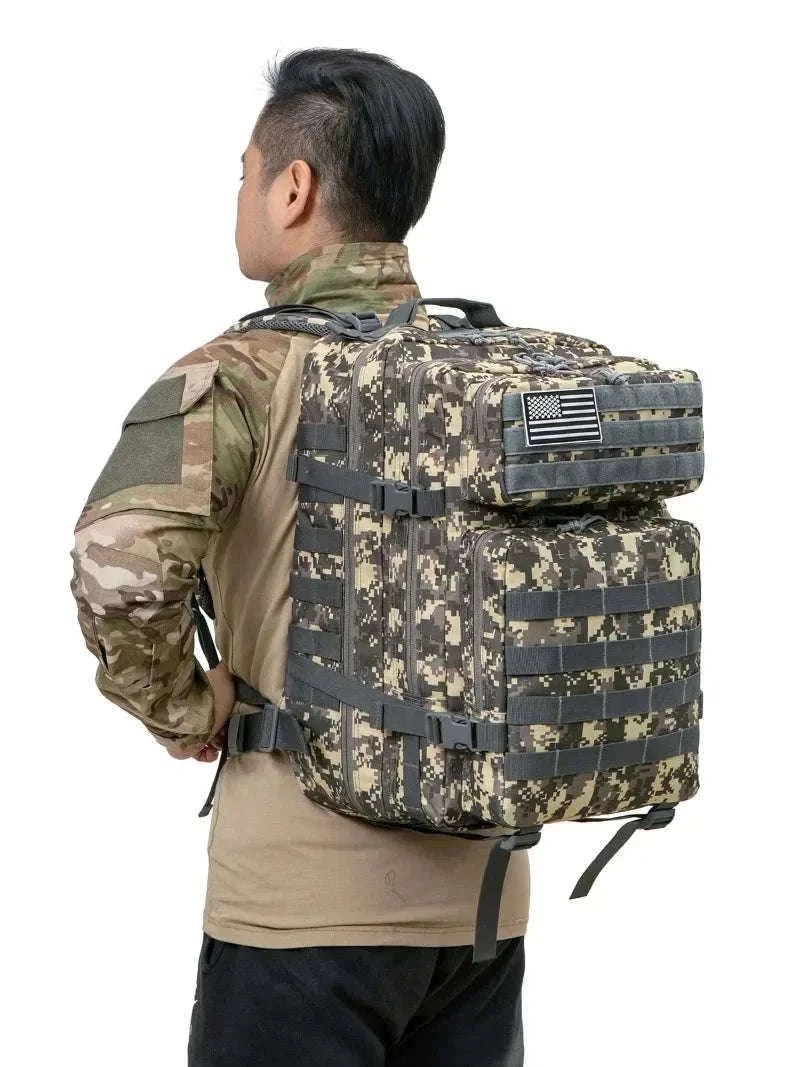 45L Tactical Backpack for Hiking, Camping and Hunting-Red / Poland