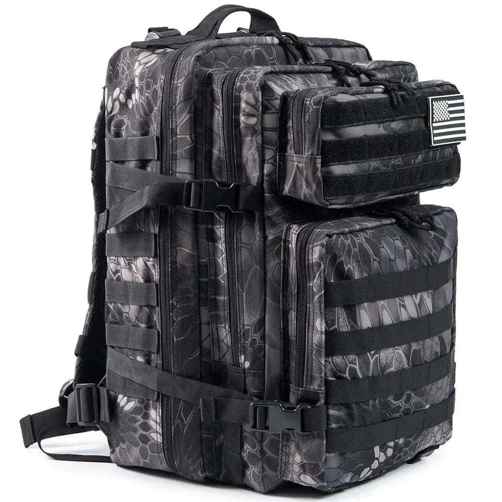 45L Tactical Backpack Large Capacity Outdoor Rucksack-Red Plaid / spain