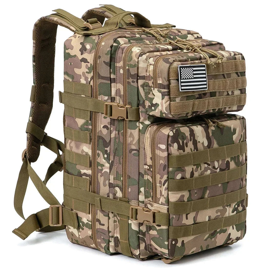45L Tactical Backpack Large Capacity Outdoor Rucksack-Red Plaid / spain