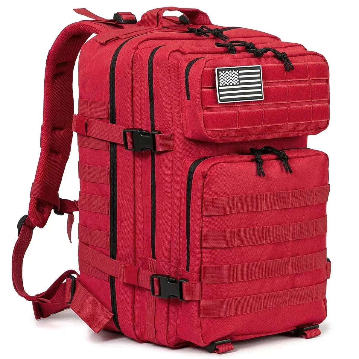 45L Tactical Backpack Large Capacity Outdoor Rucksack-Red Plaid / spain