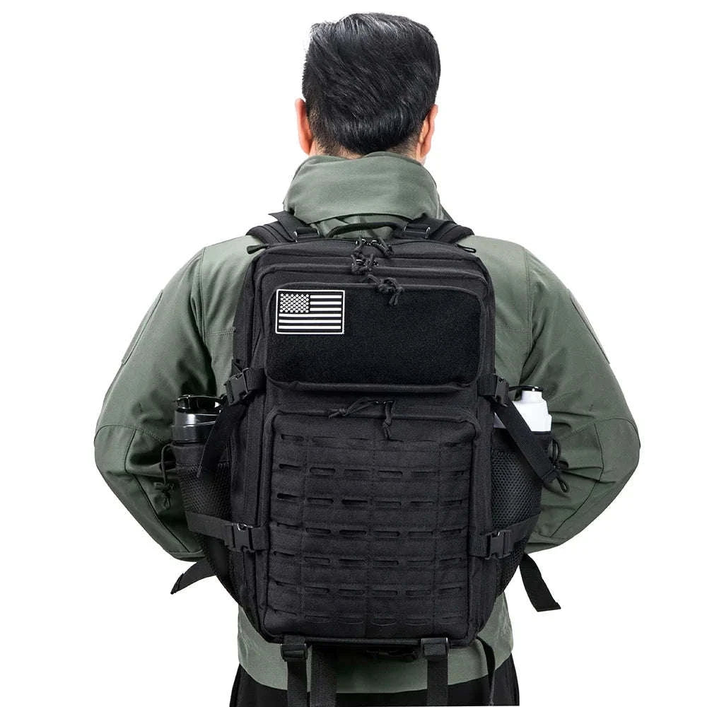45L Tactical Backpack with Double Cup Holder-Khaki / United States