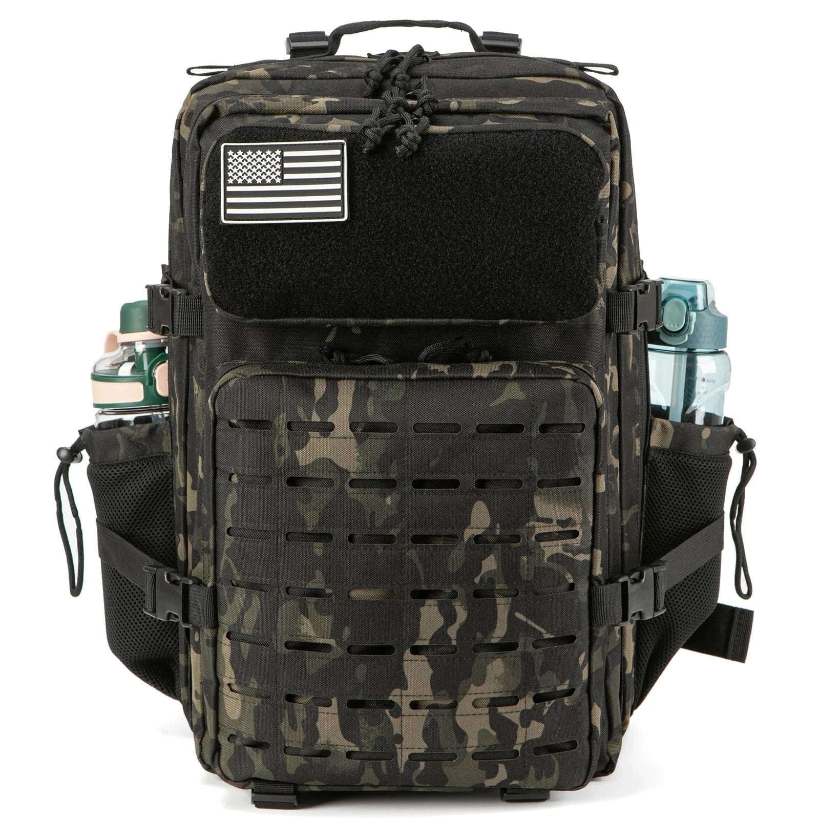 45L Tactical Backpack with Double Cup Holder-Khaki / United States