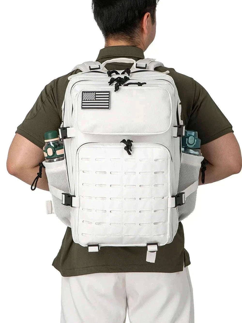 45L Tactical Backpack with Double Cup Holder-Khaki / United States