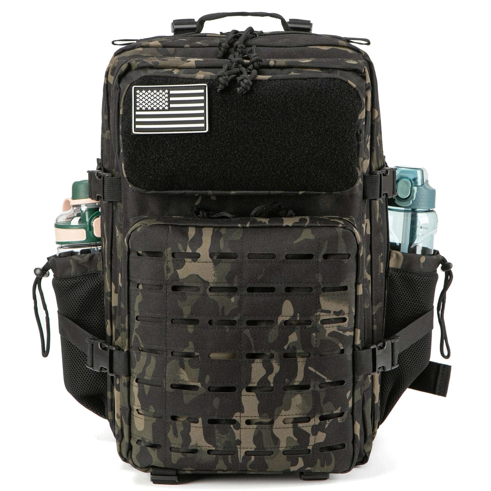 45L Tactical Backpack with Double Cup Holder-Khaki / United States
