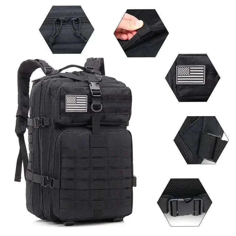 45L Tactical Backpack with Molle System-Khaki / United Kingdom