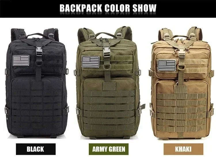 45L Tactical Backpack with Molle System-Khaki / United Kingdom