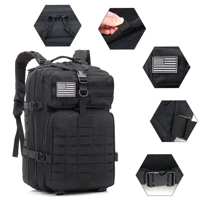45L Tactical Backpack with Molle System-Khaki / United Kingdom