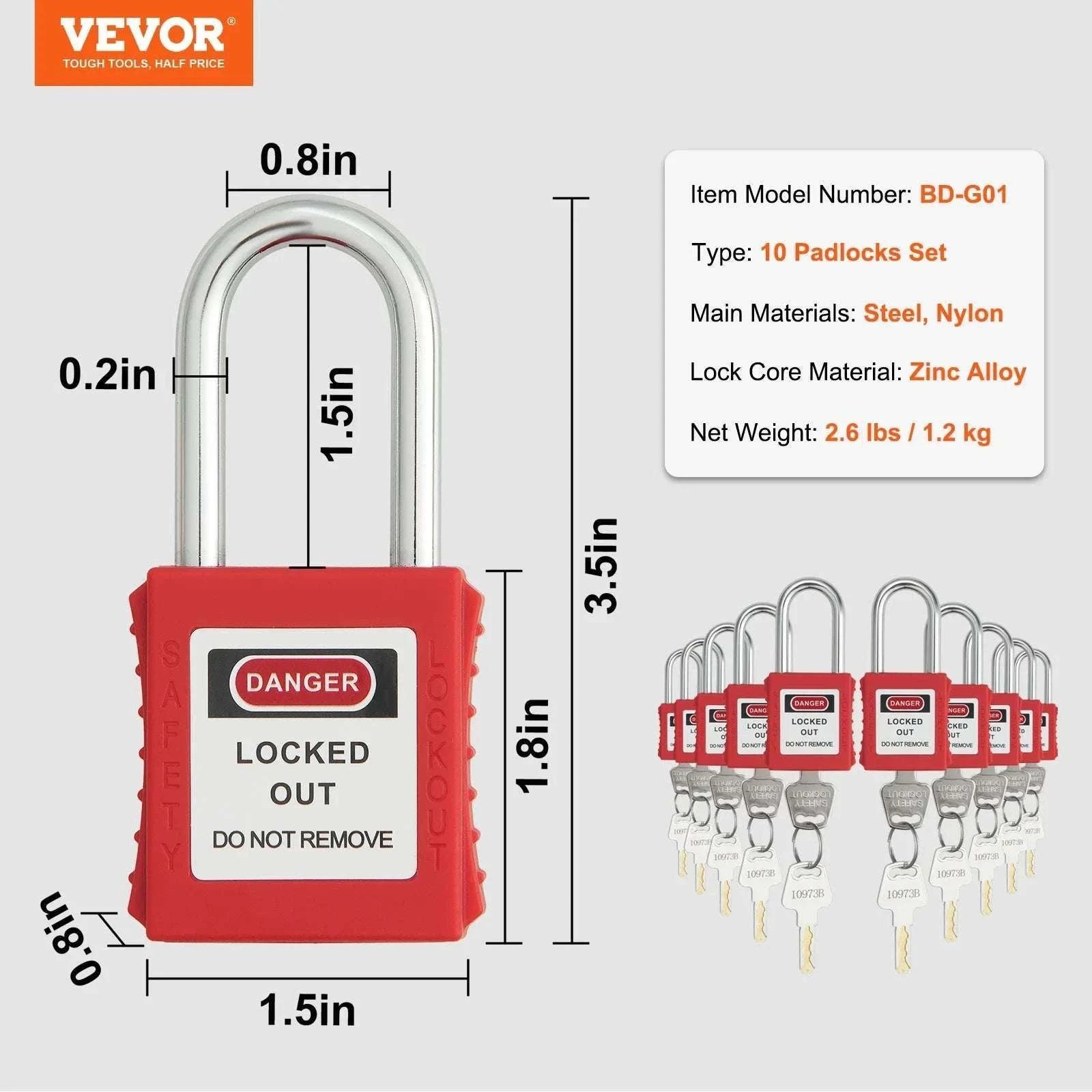 47-Piece Electrical Lockout Tagout Kit with Padlocks, Hasps & Tags-47pcs / United States