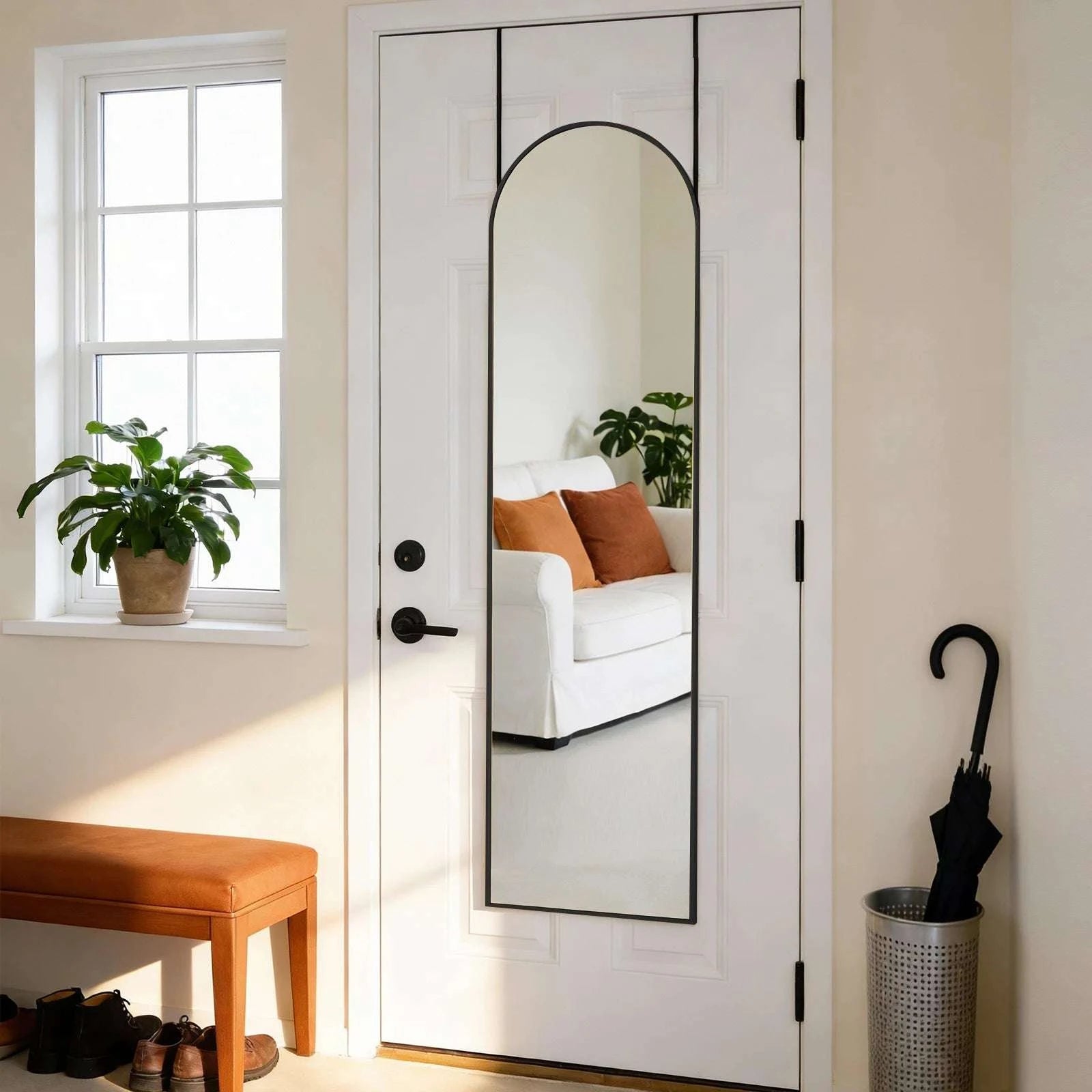 47x14 Full Length Wall Mirror with Aluminum Frame, Hang or Lean-Gold-rectangle / United States