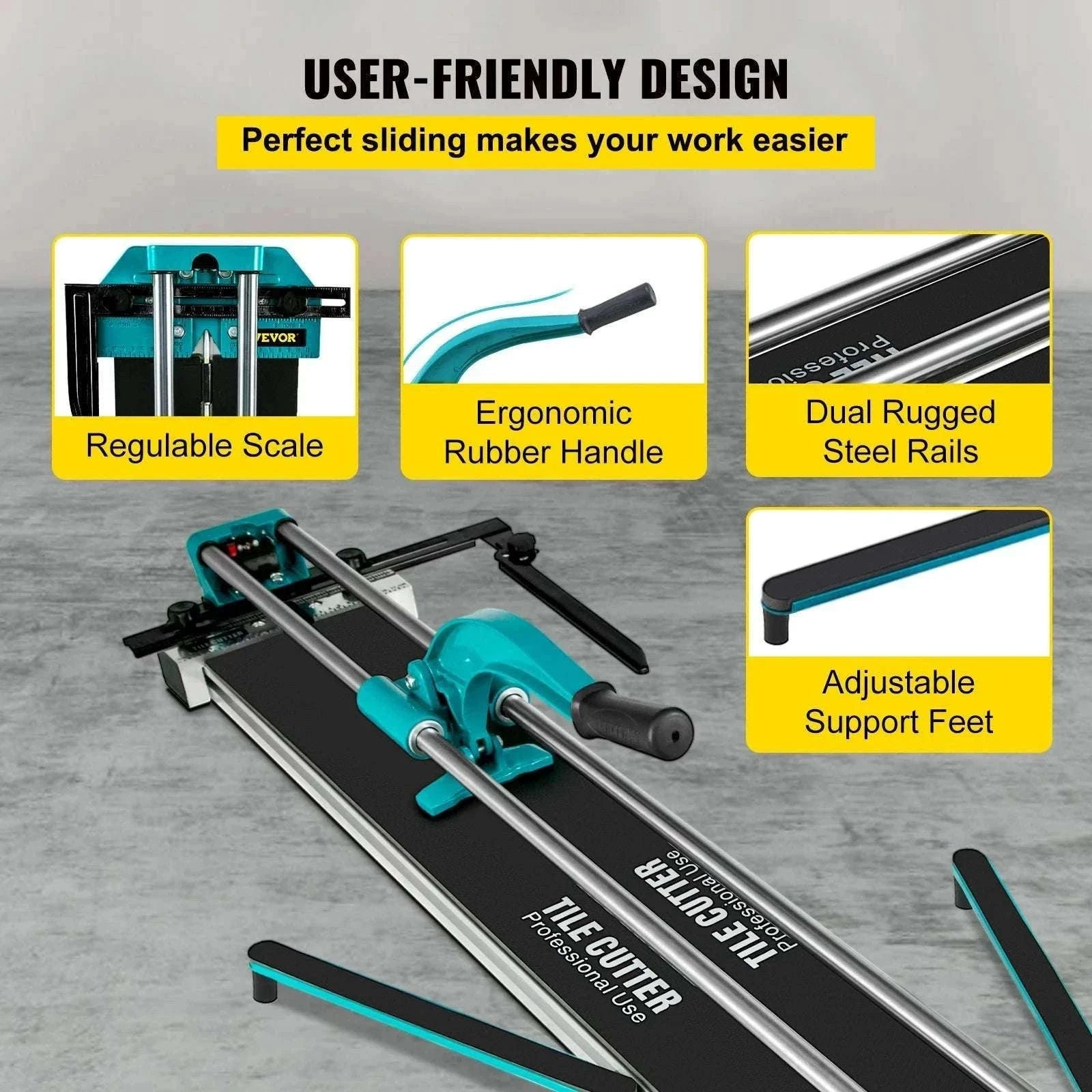 48 Inch Manual Tile Cutter with Laser Guide for Precision Cuts-56 x 8 x 15 in / spain