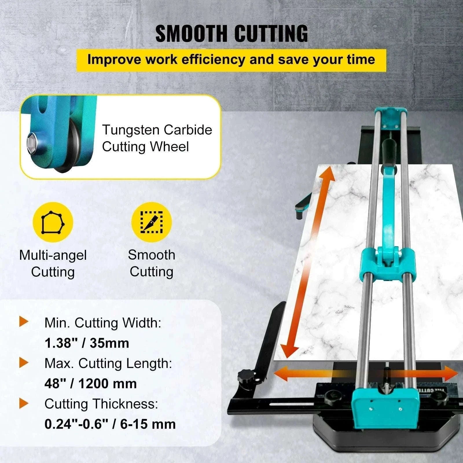 48 Inch Manual Tile Cutter with Laser Guide for Precision Cuts-56 x 8 x 15 in / spain