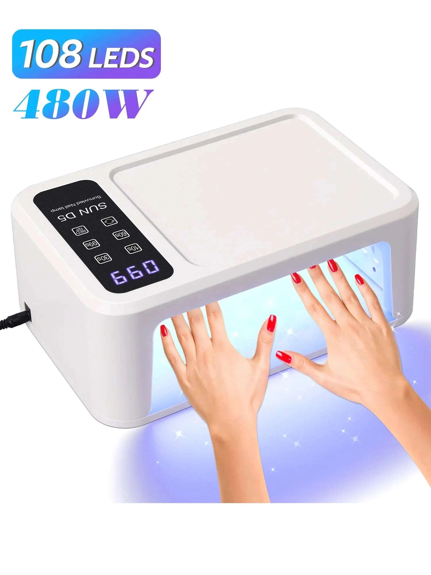 480W UV LED Nail Lamp with Large Space and Whitening Mode-SUN D5 / EU
