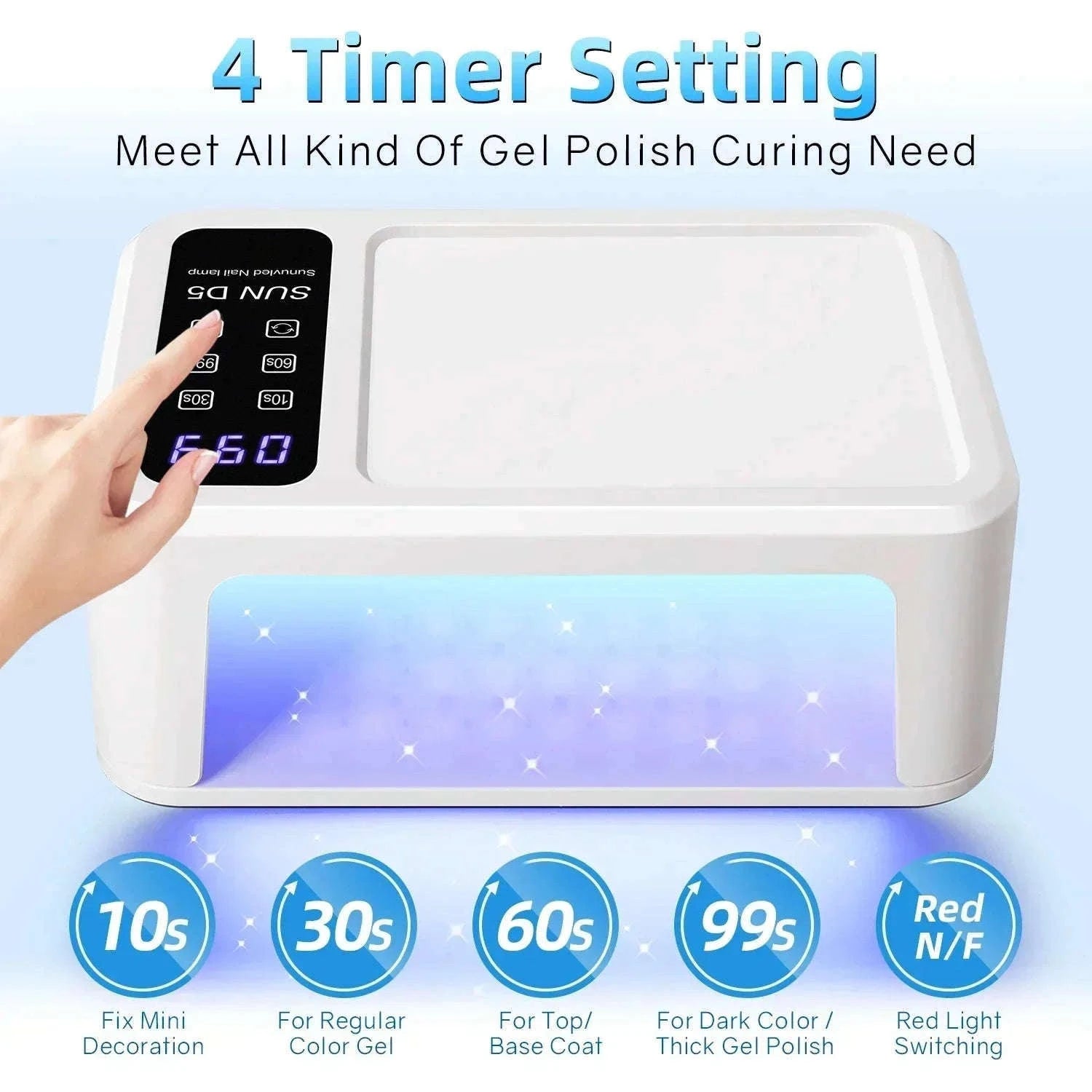 480W UV LED Nail Lamp with Large Space and Whitening Mode-SUN D5 / EU