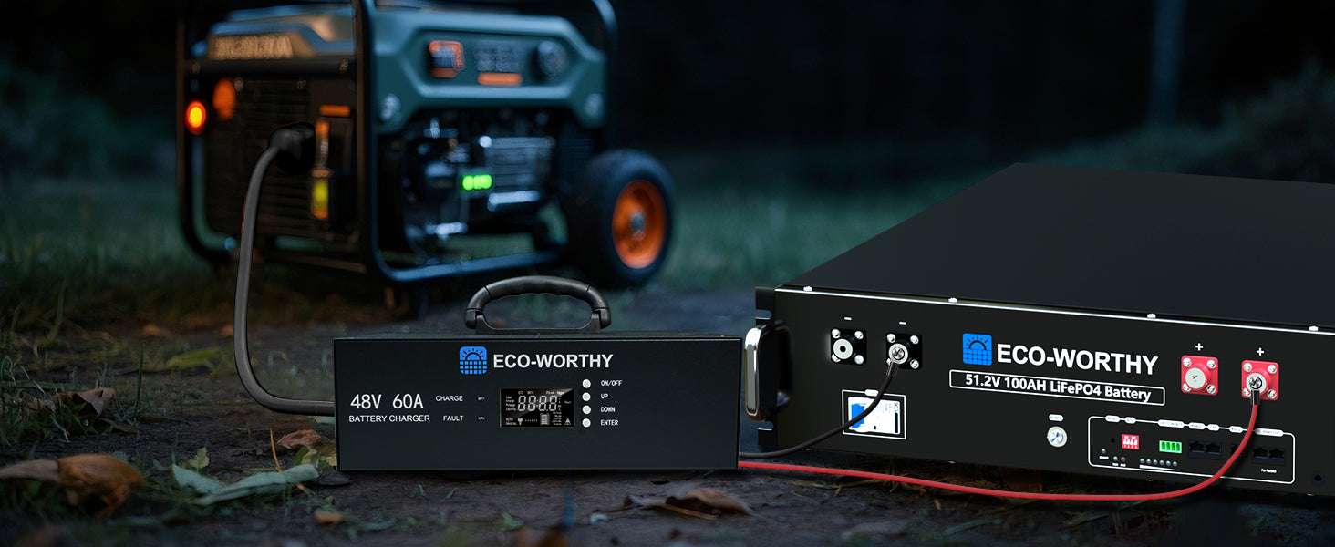 48V 60A LiFePO4 Battery Charger with Adjustable Voltage & Current-black / United States