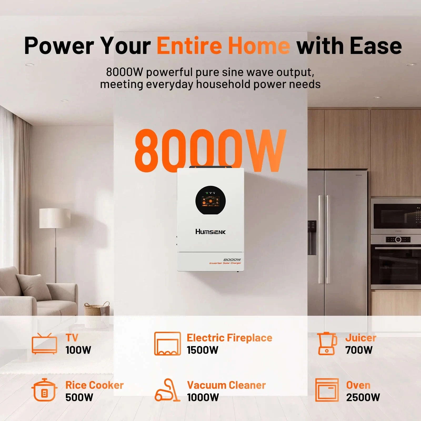 48V 8KW 3-in-1 Solar Hybrid Inverter with Dual MPPT, 120V/240V Split or Single Phase-48V 8KW Inverter / United States