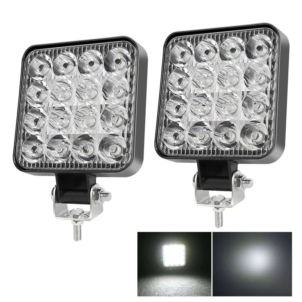 48W Mini LED Work Light Bar for Off-Road Vehicles, 12-24V-4PCS  Strobe DRL