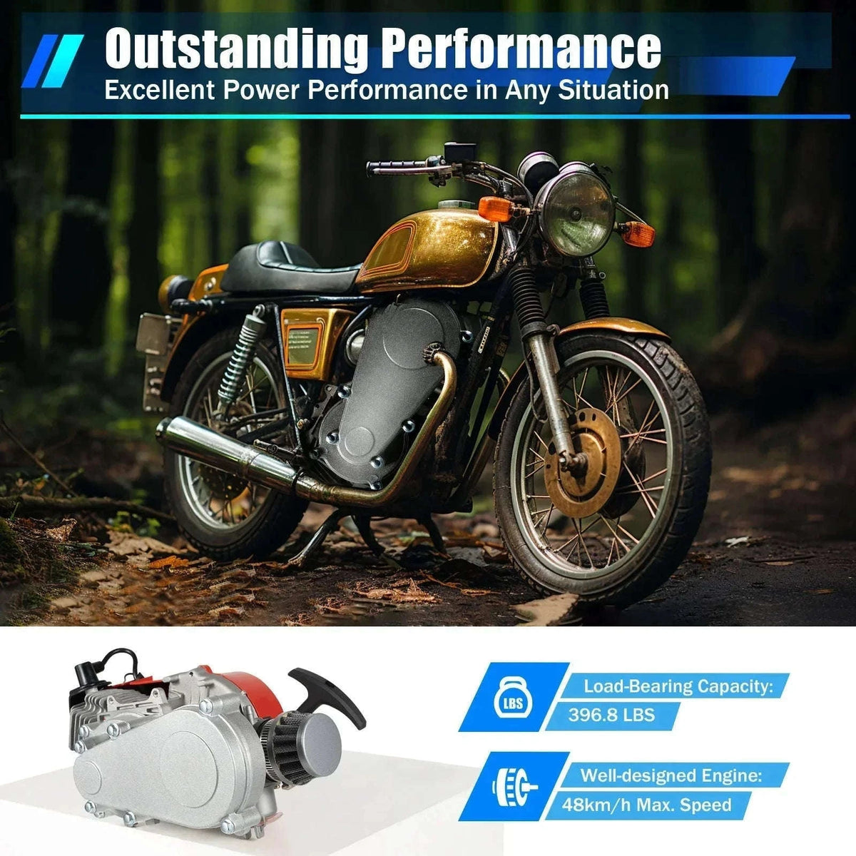 49CC 2-Stroke Pull Start Engine for Mini Bikes-49CC 2-Stroke Engine / United States
