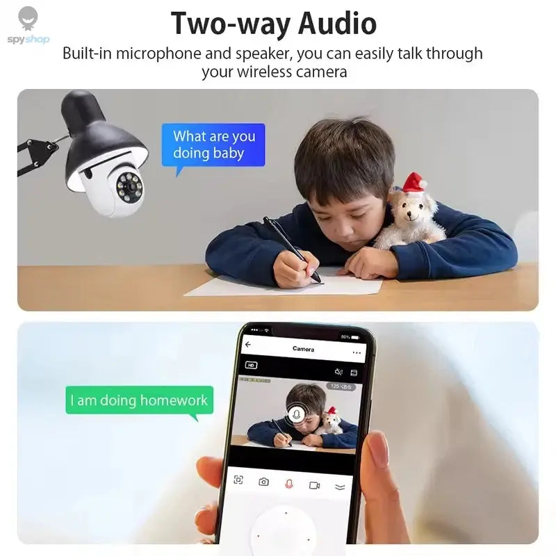 4G WiFi IP Camera E27 Bulb Cam 3MP Wireless Baby Monitor AI Tracking Security Video Surveillance Pet Cam SmartLife Indoor Spy-shop.com